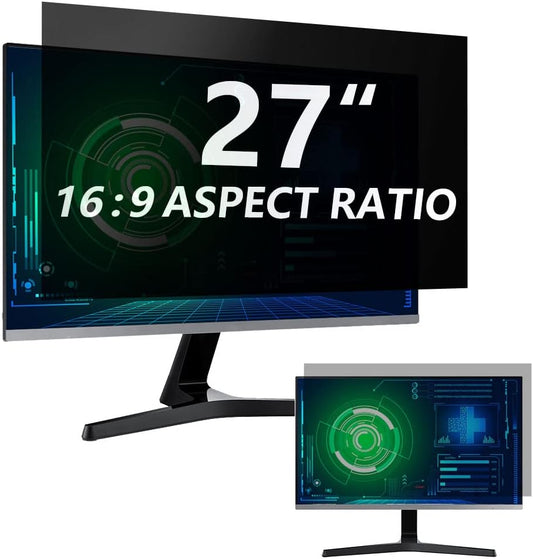 [3 Pack] Computer Privacy Screen 27 Inch for 16:9 Widescreen Monitor, Removable Eye Protection Anti Glare Blue Light Computer Screen Privacy Shield, Data Confidentiality Shield Privacy Screen 27 in