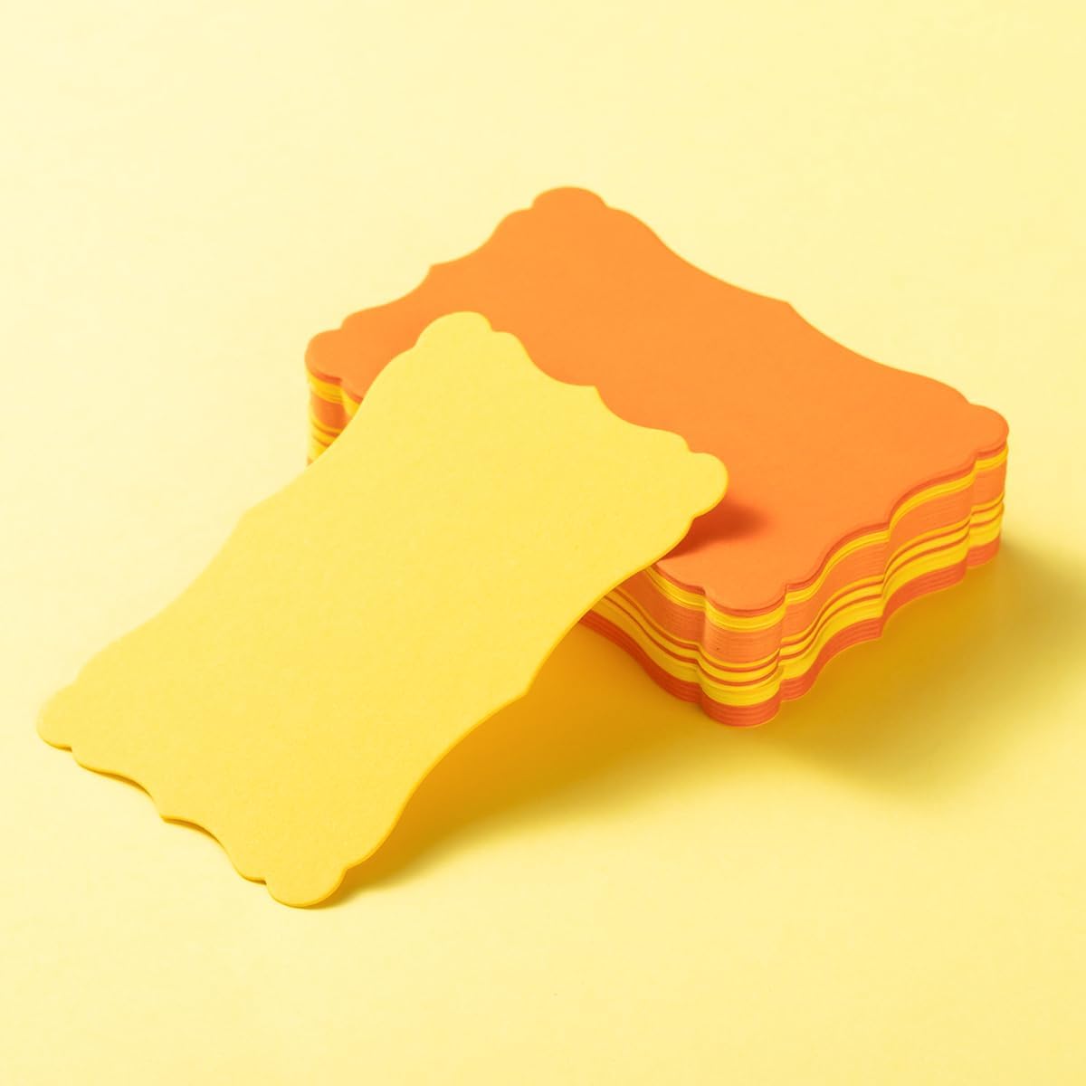 120 Pieces Small Mini Business Cards Vintage Assorted Colors Blank Note Gift for Business Cards, Gift (5 Yellow)