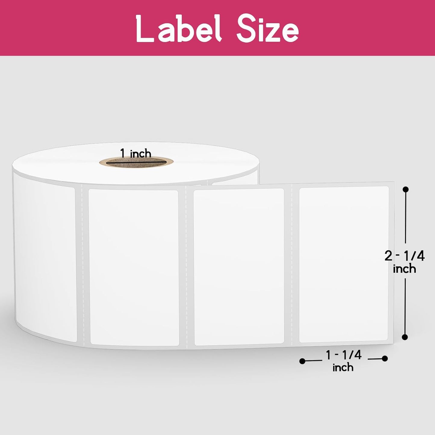 12 Rolls 2.25" x 1.25" Direct Thermal Labels, Shipping Labels Compatible with Zebra, Rollo, Munbyn Thermal Printers for Mailing Postage Address Barcode