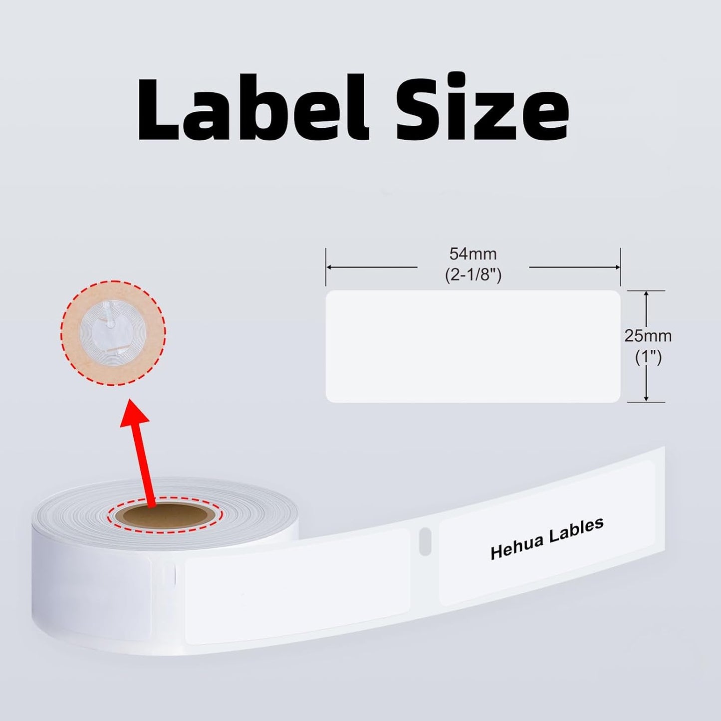 Hehua 1" x 2-1/8" Label Compatible with DYMO Labelwriter 5XL 550 4XL 450 30336 with RFID Chip, FNSKU Barcodes Return Address Labels, 25mm x 54mm, Total 2000 Labels/4 Rolls