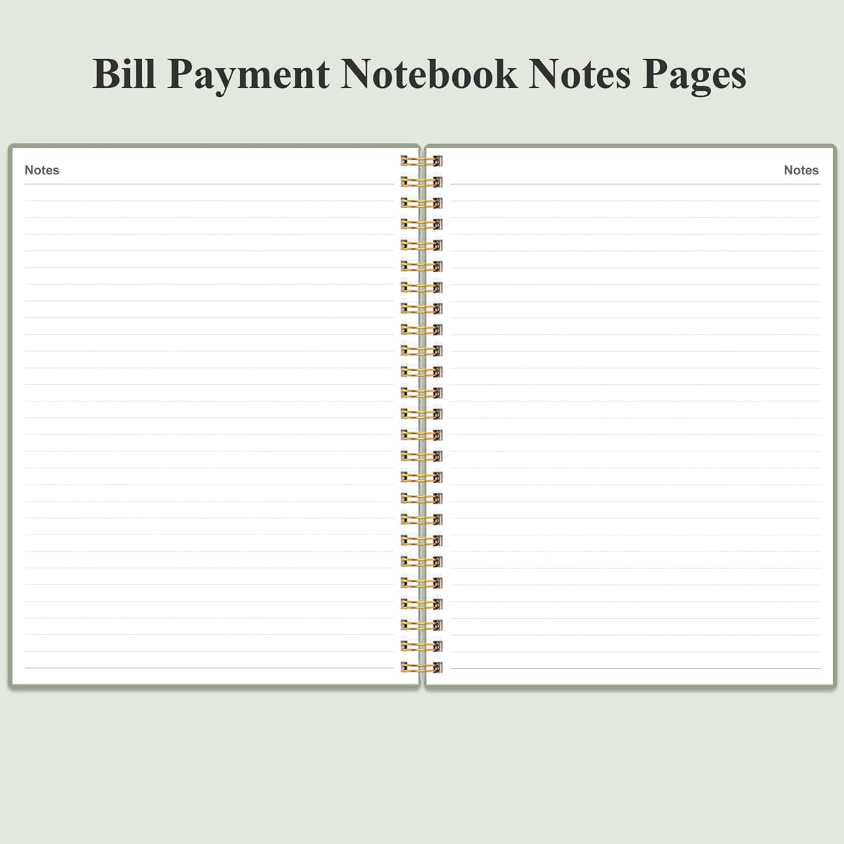Bill Payment Tracker Notebook - Monthly Bill Organizer & Planner for Personal Budgeting Financial, Payments Checklist Organizer, 8" x 10.5", Green
