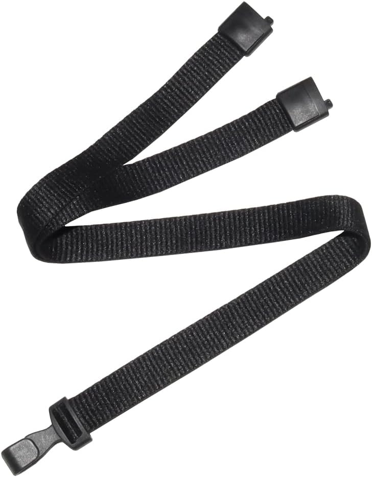 100 Pack Bulk Polyester Breakaway Lanyards with Plastic No Twist Clip & Safety Breakaway Clasp-Great for Radiology-School Hospital-MRI Safe-Neck Strap I.D. Badge Holders 36”(Black)