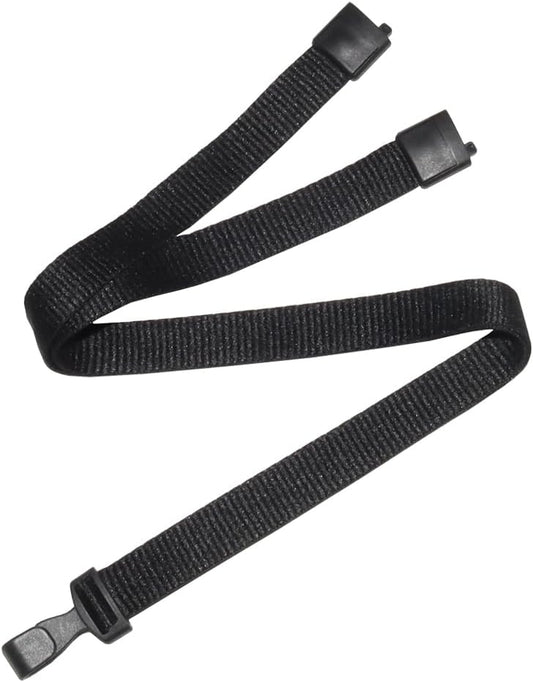 100 Pack Bulk Polyester Breakaway Lanyards with Plastic No Twist Clip & Safety Breakaway Clasp-Great for Radiology-School Hospital-MRI Safe-Neck Strap I.D. Badge Holders 36”(Black)