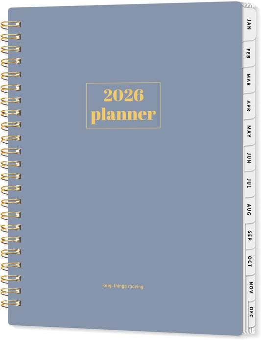SUNEE Planner 2026 Weekly and Monthly, January 2026-December 2026, 6.4"x8.3", Tabs, Note Pages,Spiral Binding, Blue