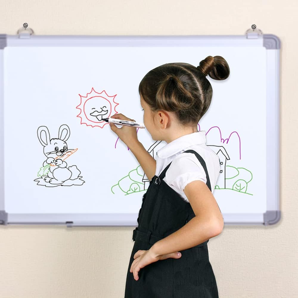 VIZ-PRO Dry Erase Markers, Bulk Pack of 50, Fine Bullet Tip Low-Odor Black Color Whiteboard Pens