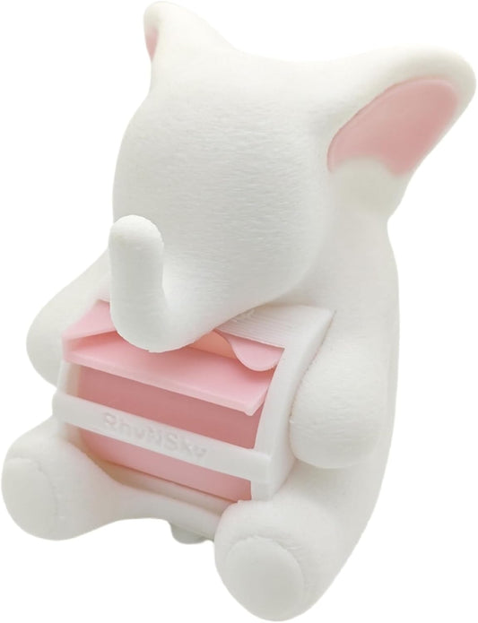 Elephant Stamp Roll Dispenser - Postage Stamp Holder for Roll of 100 Stamps, Stamps NOT Included, 1.18" Core, White, C02