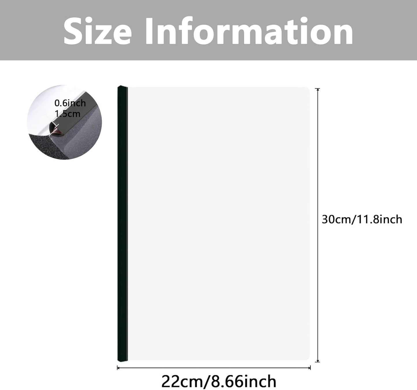 100 Pack Clear Report Covers with Sliding Bars, Plastic Report Folder Presentation File Folders Binder Resume Covers Document Binder for Business, 30 Sheet Capacity