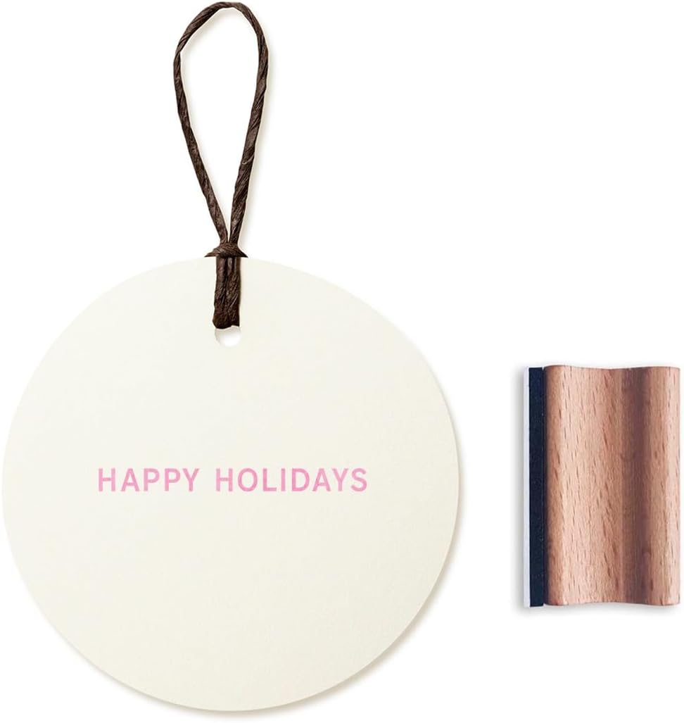 Happy Holidays Rubber Stamp, 1.3inch Stamp for Scrapbooking Card Making Crafting