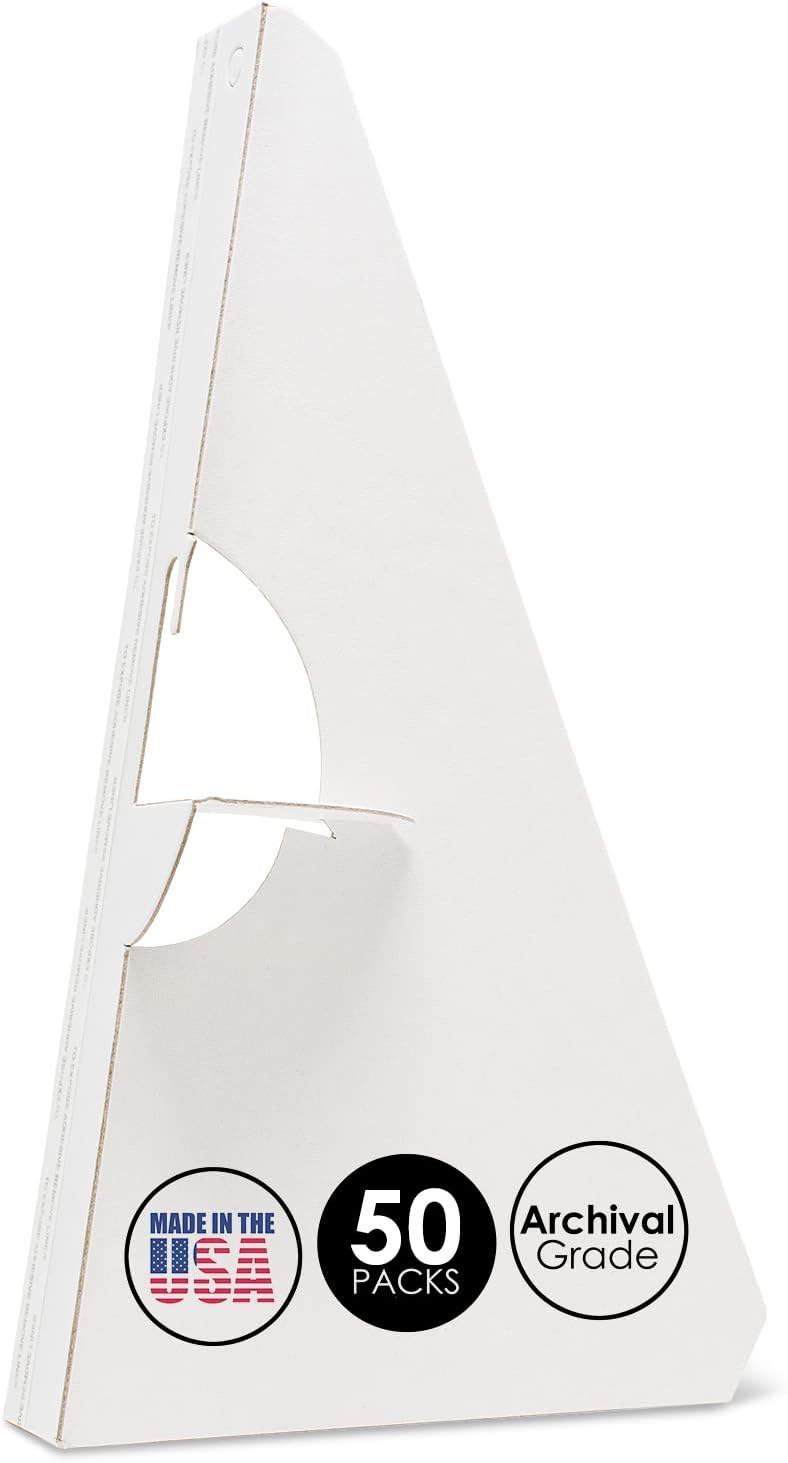 Golden State Art, 15 Inch Self Stick Easel Back, Cardboard Stand, Single Wing, Archival Quality, Display Posters Pictures Brochures, Easy and Fast Application (Pack of 50) White, Made in USA
