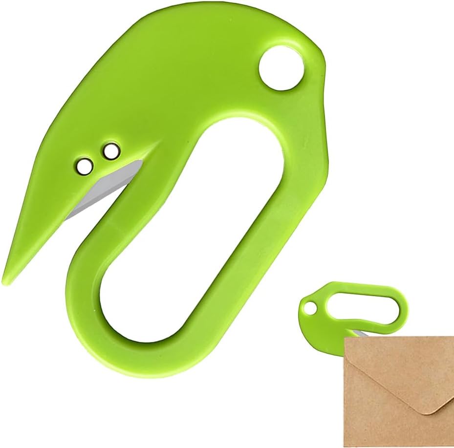 Letter Opener Envelope Slitter, 2025 New Envelope Opener without Damage, Letters Openers for Home, Office, Postal, Women, Men, Office Worker, Graduate, Students (Green)