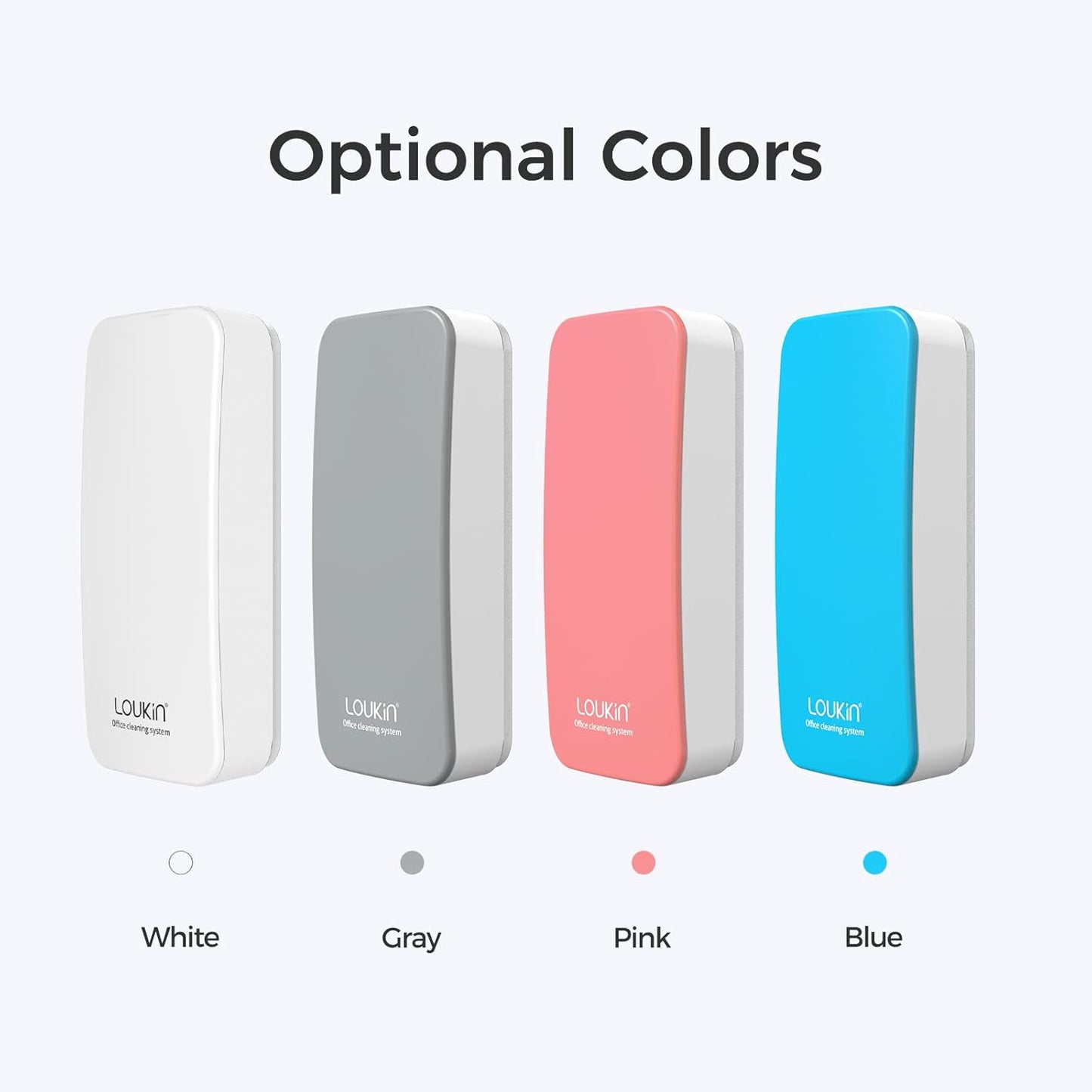 loukin Magnetic Dry Erase Eraser, Whiteboard Eraser, Glass Board Remover, 3.4 fl oz Whiteboard Cleaner Included, for Classroom, Home and Office Use (White)