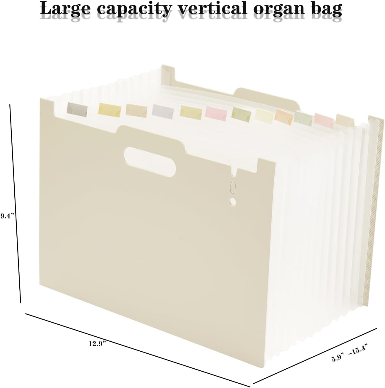 2-Piece Accordion Folder Manager, 12 Grid Expansion Pages, Portable Monthly Bill and Receipt Manager That Opens Upright, Colored Labels, School, Home, and Office letterhead Size, Tender Yellow