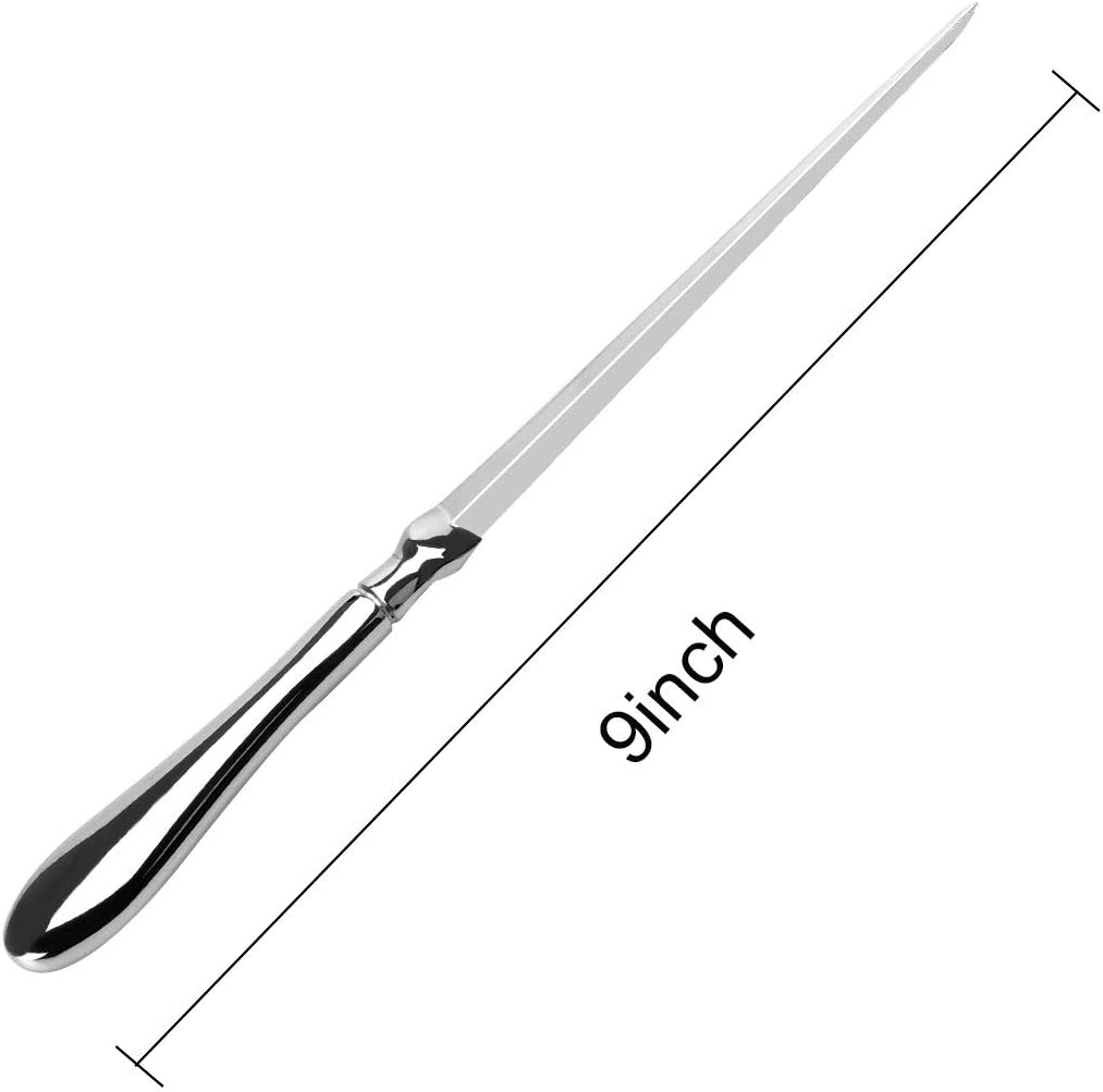 Letter Opener 2 Pieces Silver Envelope Opener Knifes Metal Letter Opening Knife 9 Inches Envelope Slitter (Silver)