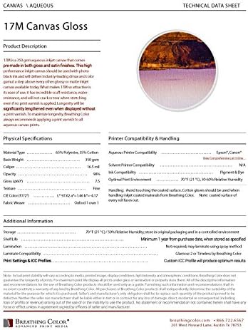 17M Gloss 60in x 75ft 17mil Thickness, Designed For You to Print and Stretch Without Varnishing in Between. Compatible With Most Roll Fed Epson, Canon, HP Printers