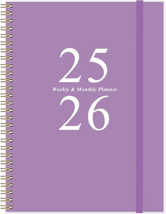 2025-2026 Planner - Academic Planner 2025-2026 from July 2025 to June 2026 with 12 Monthly Tabs, Flexible Cover, Inner Pocket, 8.5" x 11", Purple
