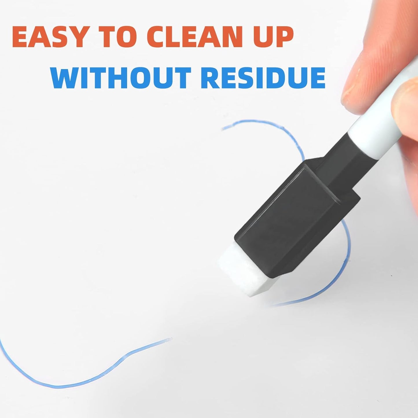 50 Pcs Black Magnetic Dry Erase Markers with Eraser Cap, White Board Mini Dry erase Markers Bulk, Fine Point Tip Student White Board Markers for Teachers Office School Supplies