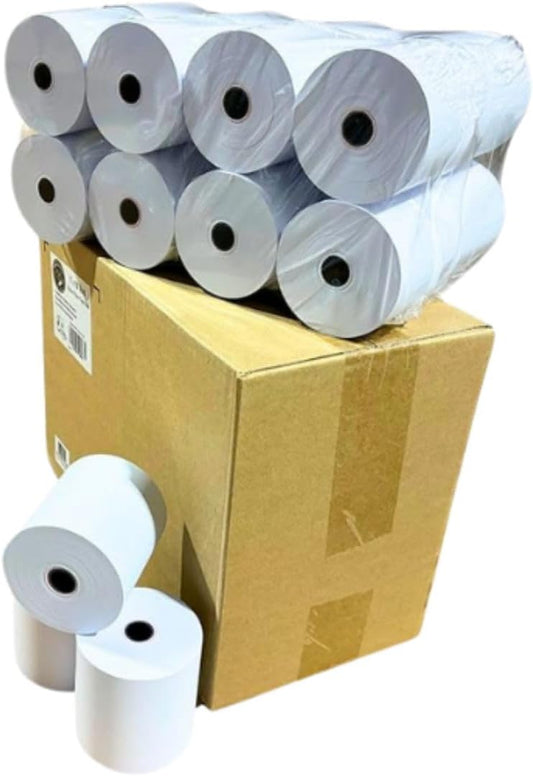 1Ply Bond Receipt Paper Rolls 3 x 150 White Paper for Kitchen Impact Printers TMU200 SRP275 Star SP700 Suitable For Printing Kitchen Tickets and Order receipts 24 Rolls Per Case