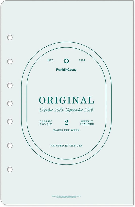 FranklinCovey - Original Weekly Ring-Bound Planner (Classic, Oct 2025 - Sep 2026)
