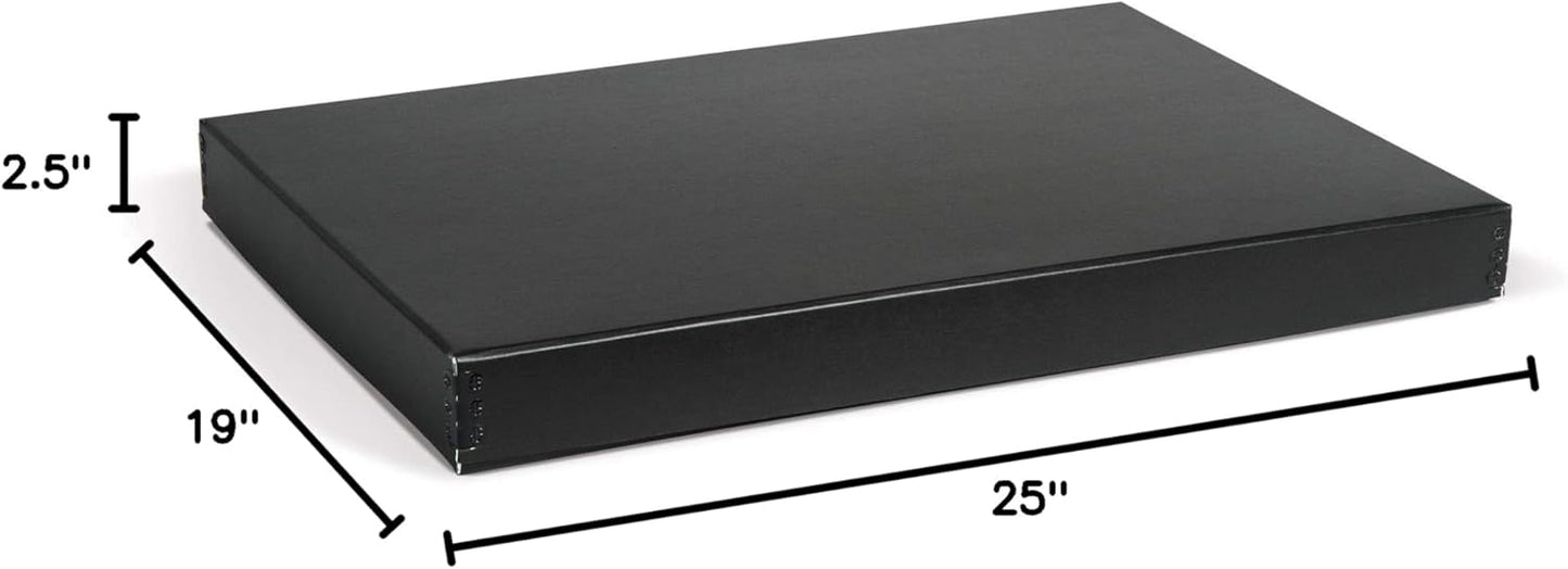 Gaylord Archival Black Drop-Front Newspaper Preservation Box - 19W x 25L x 2 1/2" H