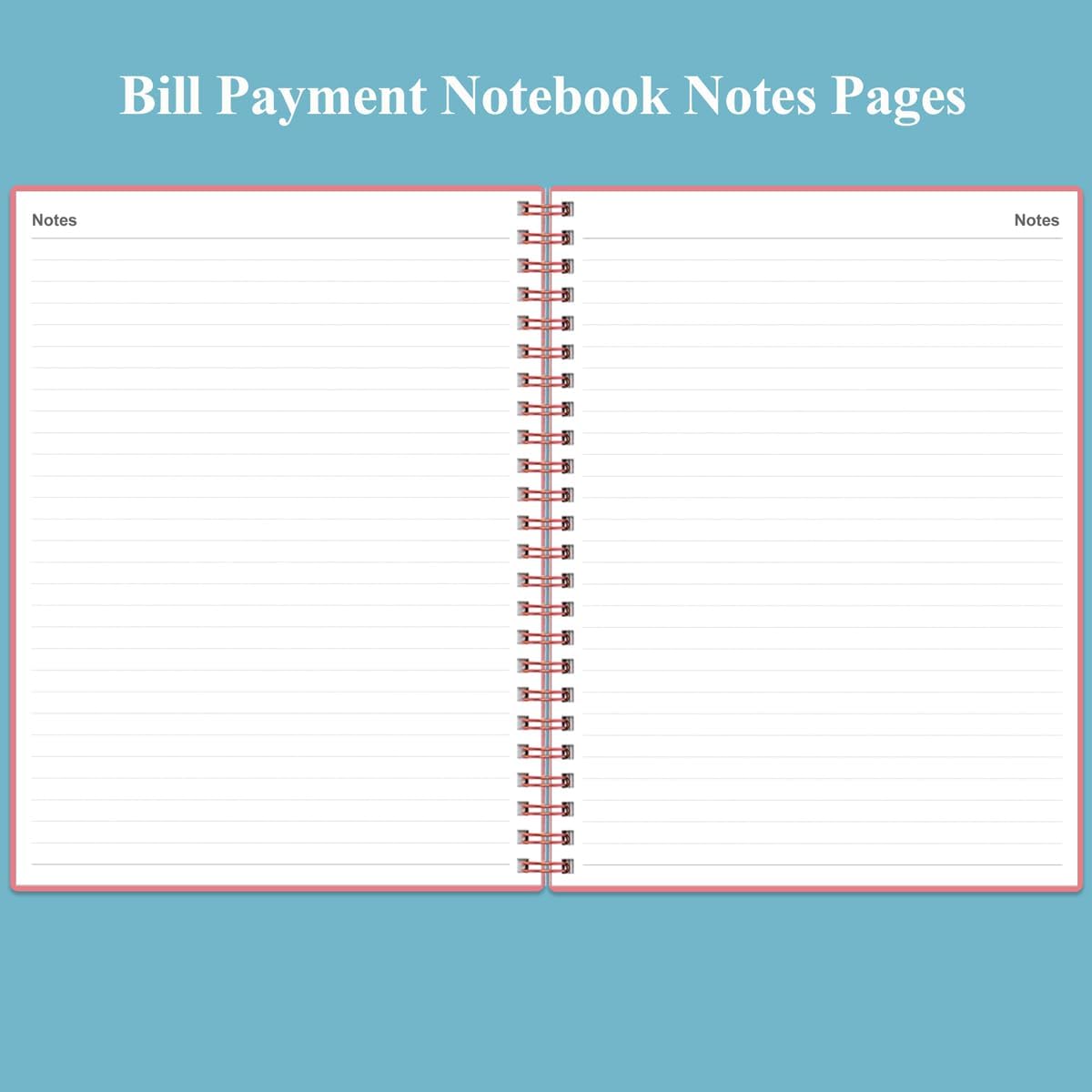 Bill Payment Tracker Notebook - Monthly Bill Organizer & Planner for Personal Budgeting Financial, Payments Checklist Organizer, 8" x 10.5", Pink