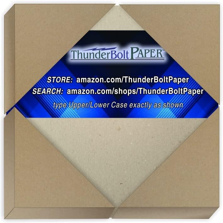 150 Sheets Chipboard 46pt (Point) 4 X 4 Inches Medium Weight Scrapbook Square Size .046 Caliper Thickness Cardboard Craft|Packing Brown Kraft Paper Board