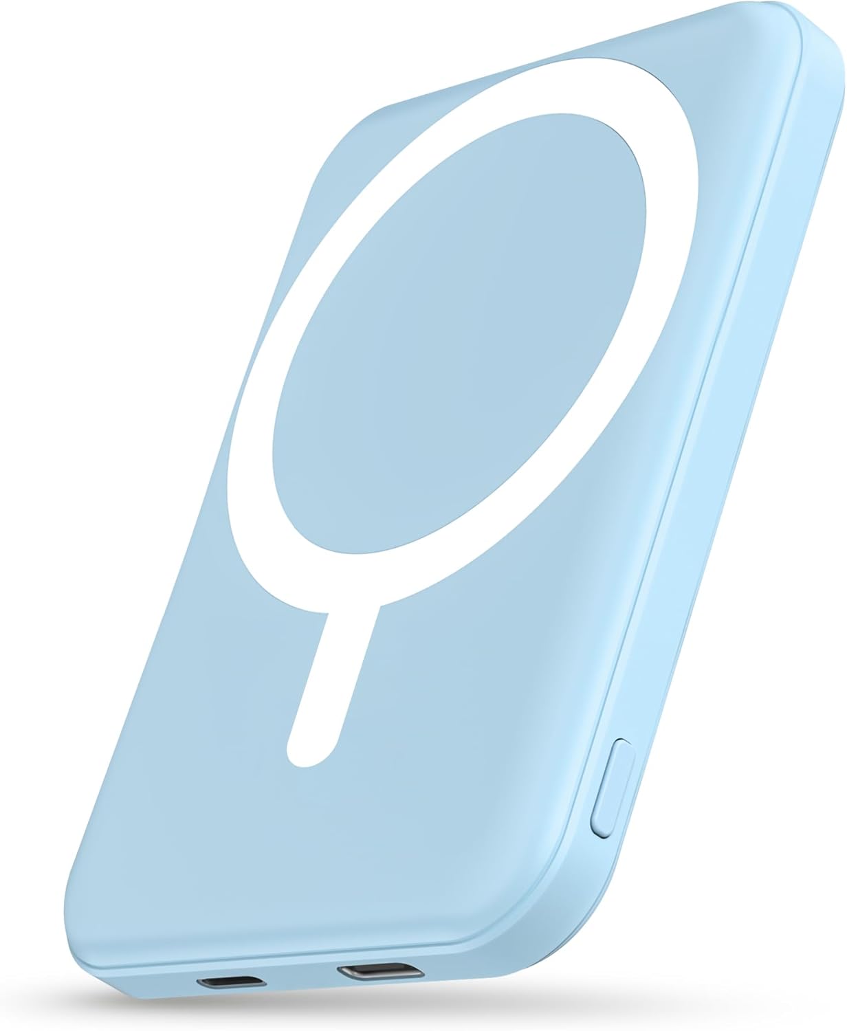 podoru for Magsafe Battery Pack, 5000mAh Magnetic Power Bank with Type-C Cable 20W PD Fast Charging Lighting Input Wireless Portable Charger for iPhone 17/16/15/14/13/12/ All Series-Sierra Blue