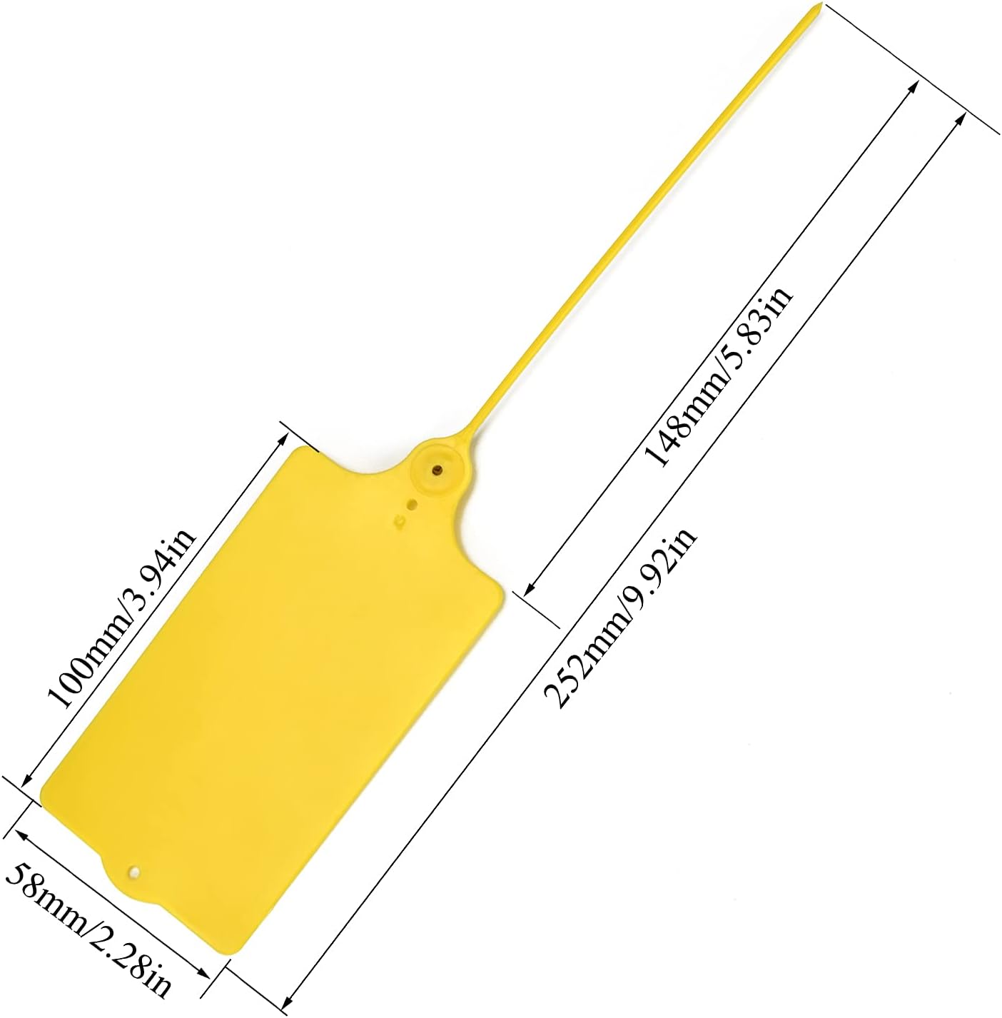 100 Plastic Tags Shipping Tags Water Proof Tags for Labeling Shipping Labels Security Seals Writable Marker Ties Hanging Tags Storage Tag with One Marker Pen (Yellow)