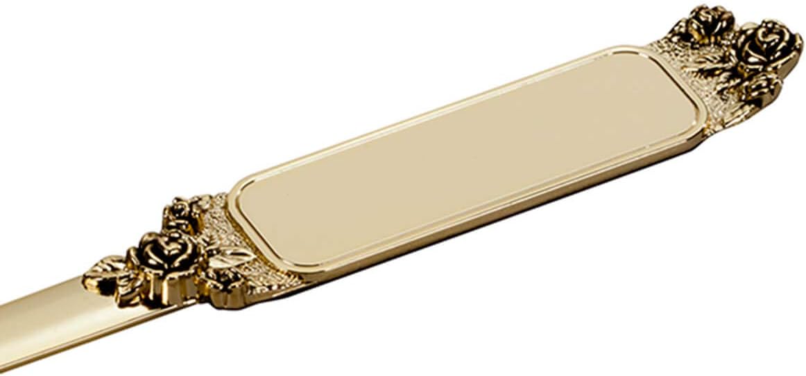 24K Gold Plated Letter Opener Knife – Antique Golden Rose Design - Flat Ergonomic Handle for Comfort – Desk and Office Supplies