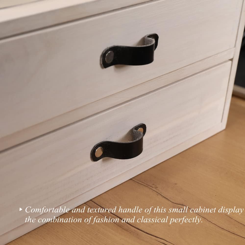 Desk Organizer Drawers for Office Supplies Kitchen Storage - Wood Makeup Organizer Box/Countertop Drawers Chest for Dresser Wooden Cabinet Printer Stand Machine Shelf White (FAX2C-WH）