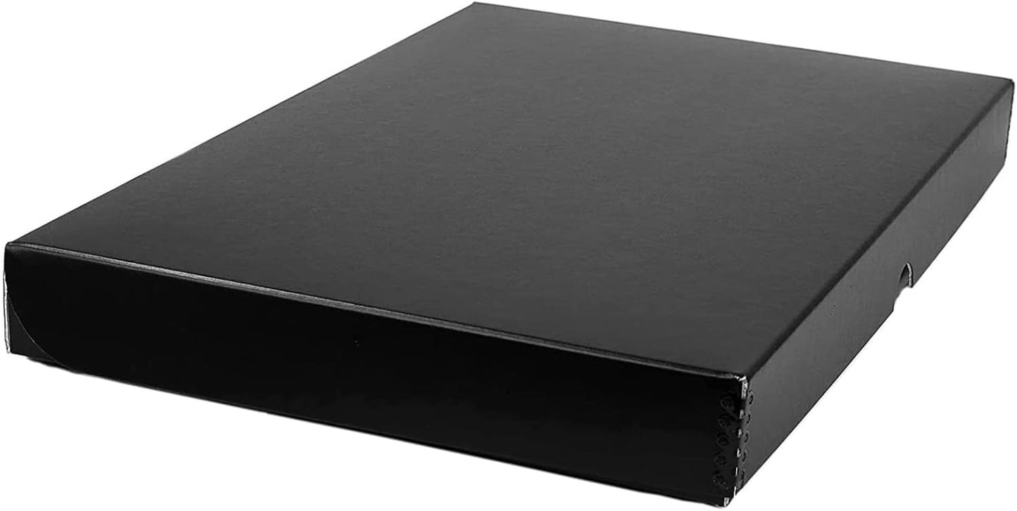 Golden State Art, Archival Folio Storage Box 11x17, Clamshell Design with Metal Edge, Preserve And Store Photos Documents Cards Prints Arts Crafts DIY, Black