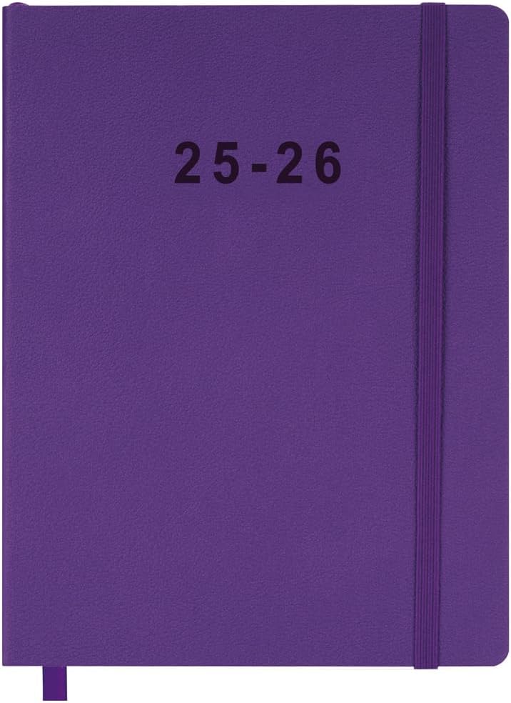 2025-2026 Planner - Weekly and Monthly Planner, Oct 2025 - Dec 2026, Vegan Leather Cover, Elastic Closure, 8.5"x11", Purple