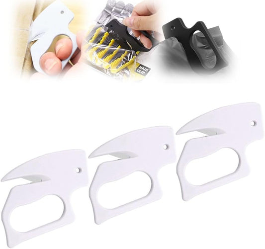 Letter Opener Envelope, 2025 Upgrade Envelope Opener Slitter Mail Opener Tool with Concealed Sharp Blade, Wrapping Mail Paper Cutter Envelope Cutter for Office Worker School Home (White, 3PCS)