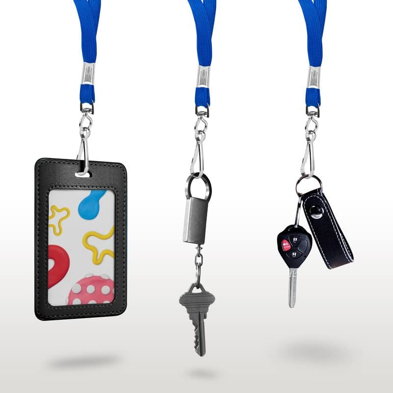 100-Pack Blue Lanyards for ID Badges with Swivel J-Hooks - Versatile Neck Lanyard for Keys, Card Holders, Whistles, and More - Ideal for Offices, Teachers, Kids, and Cruise Ship Cards