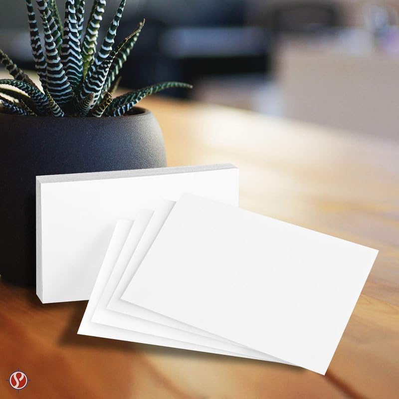 100 Pcs Extra Thick White Index Cards – Blank Heavyweight 14pt (0.014”) 100lb Cover Cardstock – Flash Cards, Study School Note Cards, Postcards, Photo and Recipe Cards | 100 per Pack (5 x 8)