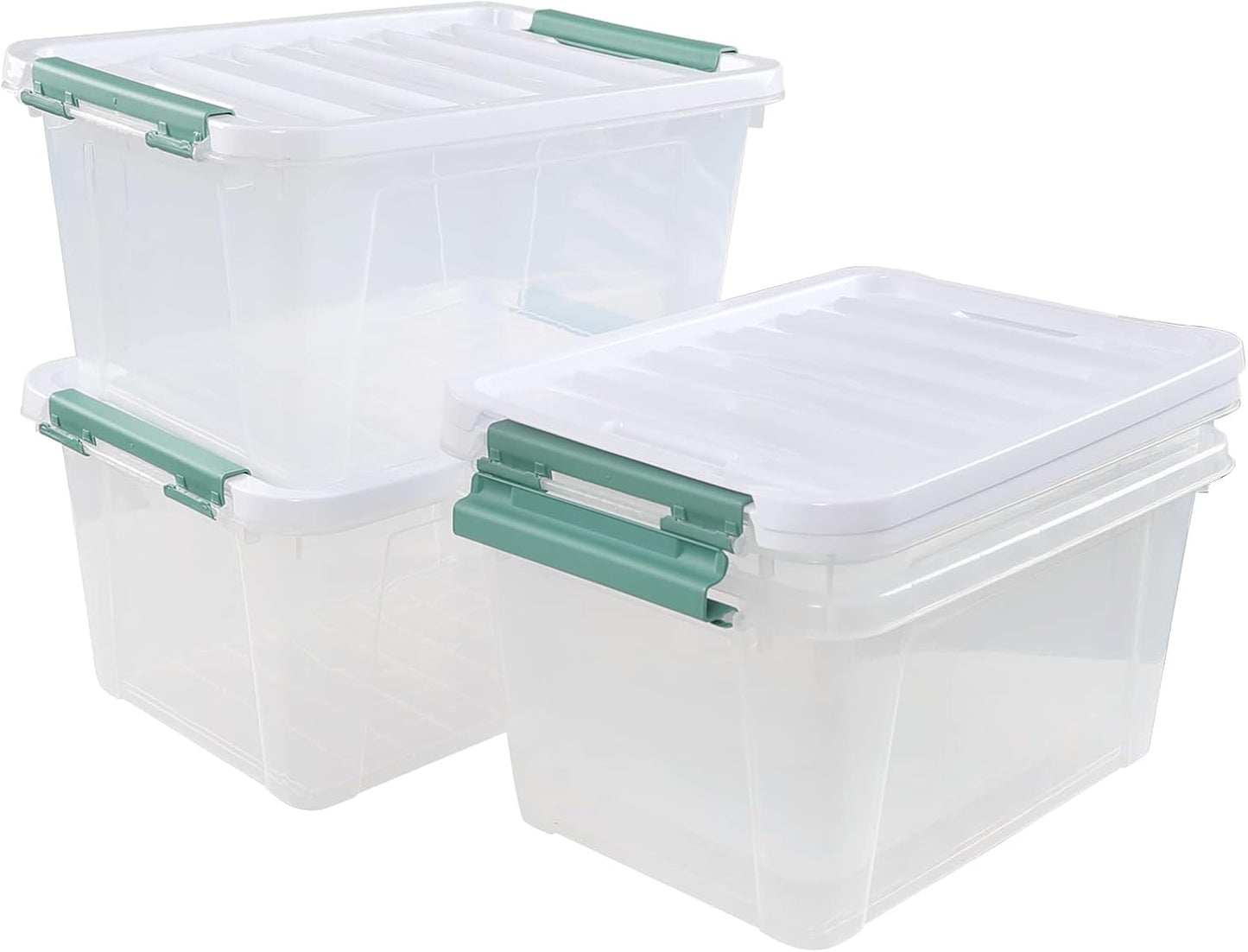 20 Quart Plastic Storage Bins with Lid, Clear Storage Plastic Box, 4 Packs