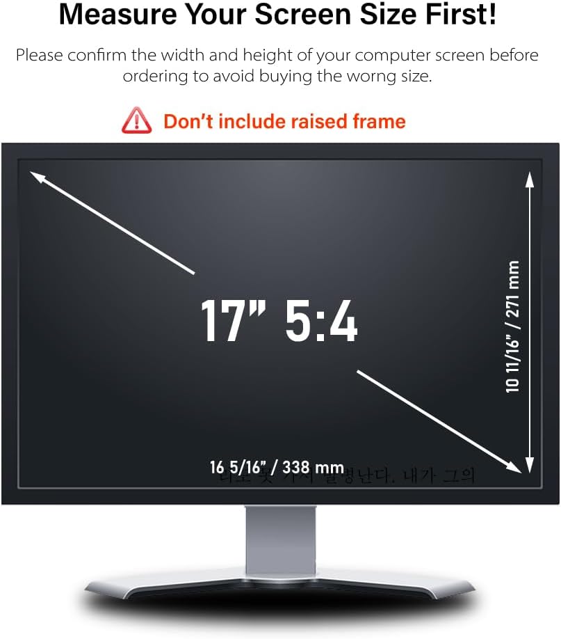 17 Inch 5:4 Desktop Computer Privacy Screen Filter (Does NOT fit 17.3 Screen) Screen Size - 13.31 inch Width x 10.61 inch Height