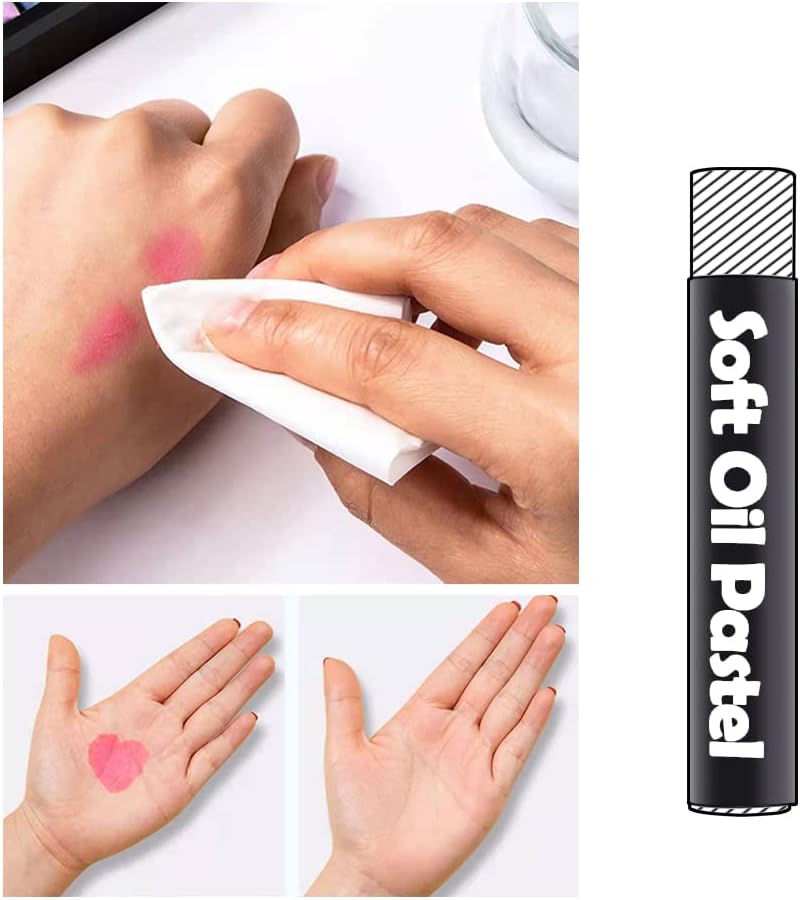 12 Pcs Monochrome Artists Grade Soft Oil Pastels Vibrant and Creamy Colored Chalk Pastels Art Supplies Set for Professionals Painting Drawing Light Orange