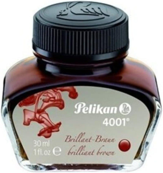 Pelikan 4001 Bottled Ink for Fountain Pens, Brilliant Brown, 30ml, 1 Each (311902)