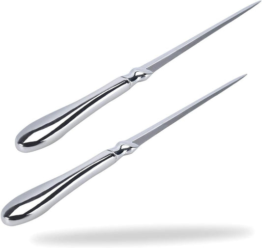 Letter Opener 2 Pieces Silver Envelope Opener Knifes Metal Letter Opening Knife 9 Inches Envelope Slitter (Silver)