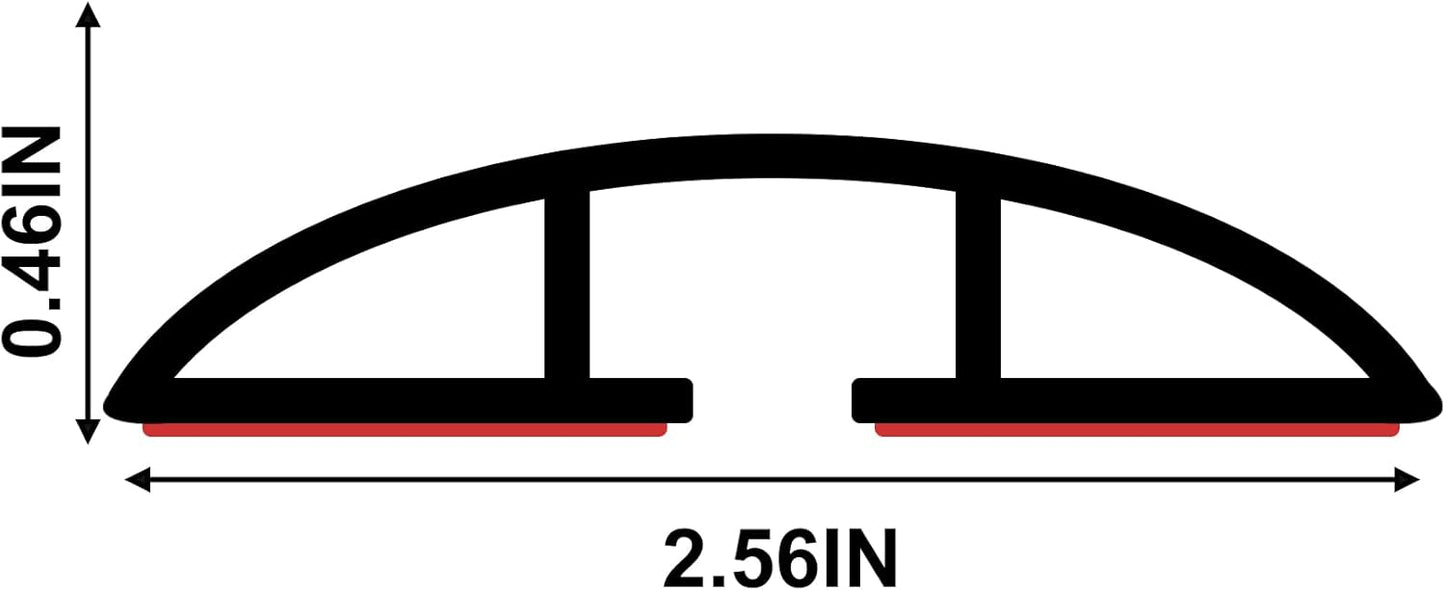 10Ft Floor Cord Cover Silicone Cable Protector Easy to Install Wire Organizer and Hider Ideal Extension Cord Cover for Home, Office, Garage (Black-10Ft)