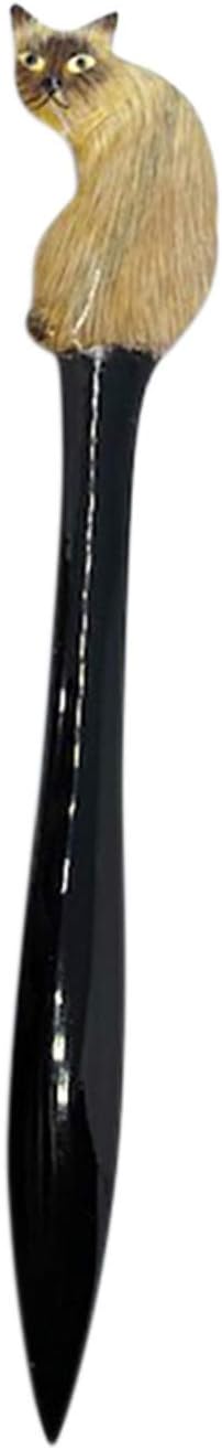 Mad Mags Siamese Cat Letter Opener, Hand Painted Mail Envelope Slitter, Collectibles for Cat Lovers, 8 1/4 Inches