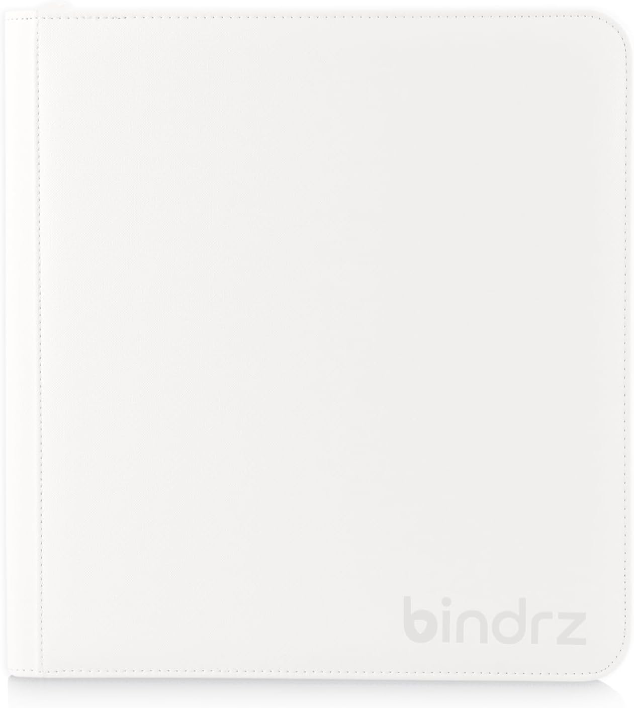 12 Pocket Zipper Binder for 480 Sleeved Trading Cards - Side Loading Pockets Album - Archival Safe Material and Compatible with TCG MTG and Sports Collectibles (White)