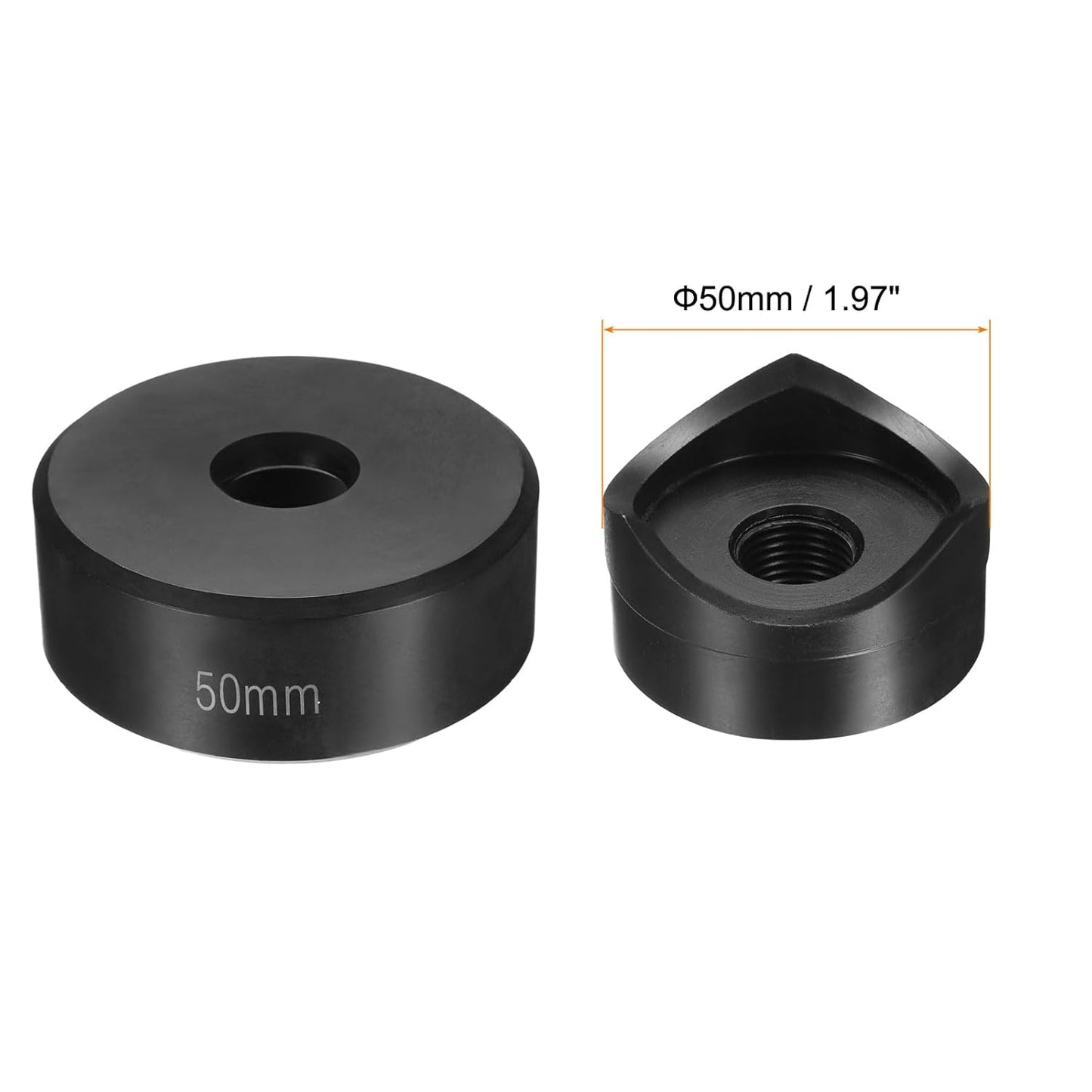 HARFINGTON Sheet Metal Punch Hole Punch 50mm Bearing Steel Precise Cutting Manual Knockout Punch Kit for Metal Steel Plate Sink Stainless Steel, Black