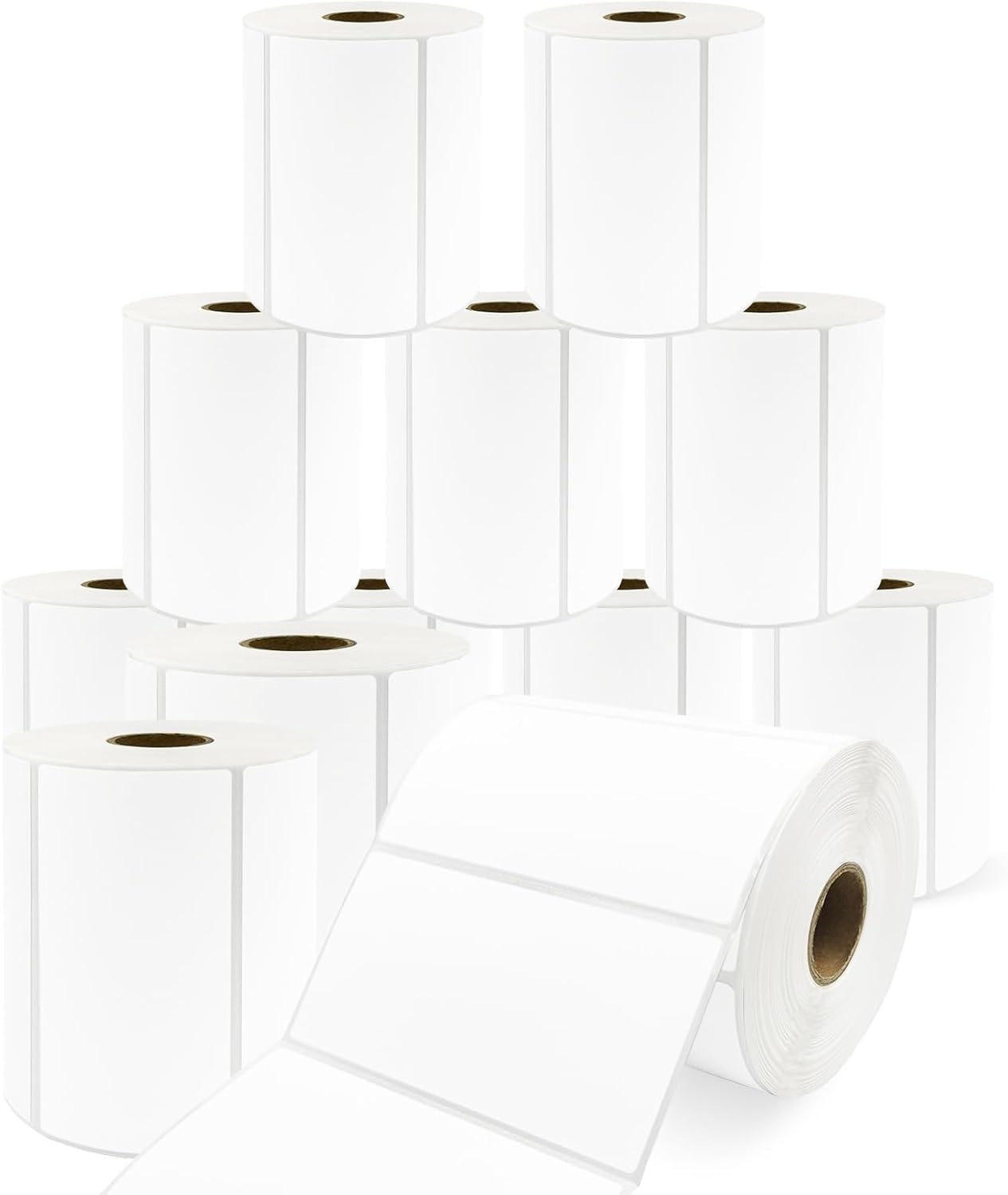 12 Rolls 4" x 2" Thermal Labels - 760 Paper Stickers Per Roll - 4 Rolls - fits Zebra LP2844, GC420, GK420, GX430, ZD220, ZD420, ZD500, ZD620, ZP-500, GT800 Direct Thermal Printers