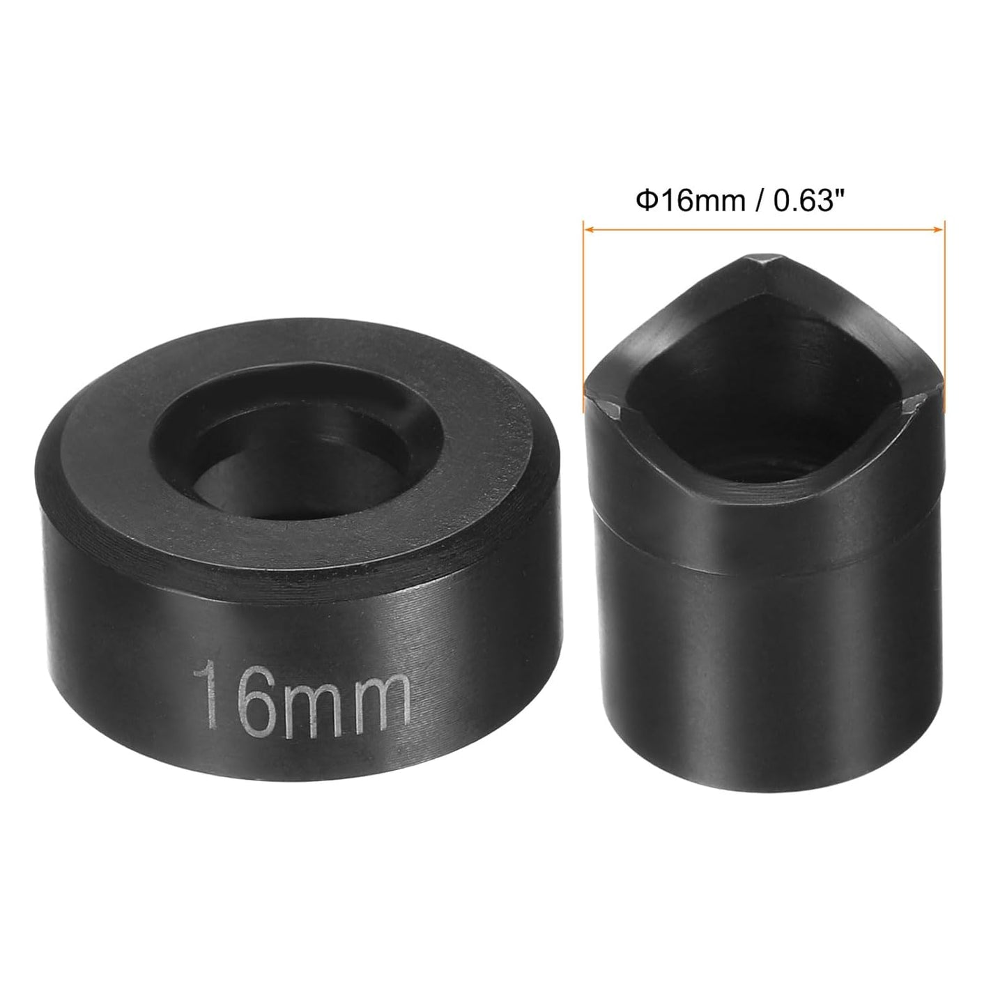 HARFINGTON Sheet Metal Punch Hole Punch 16mm Bearing Steel Precise Cutting Manual Knockout Kit with External Hex Shank for Metal Steel Plate Sink Stainless Steel, Black