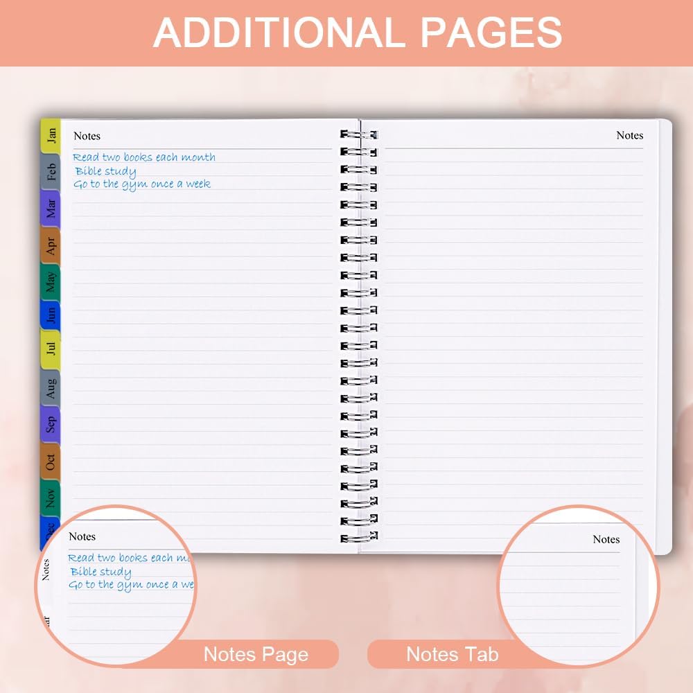 2026 Planner - Weekly & Monthly Planner Runs January 2026 to December 2026, 6.25" x 8.25", 12 Monthly Tabs, 14 Notes Pages, Inner Pocket, Flexible Cover with Twin-Wire Binding, Planners 2026