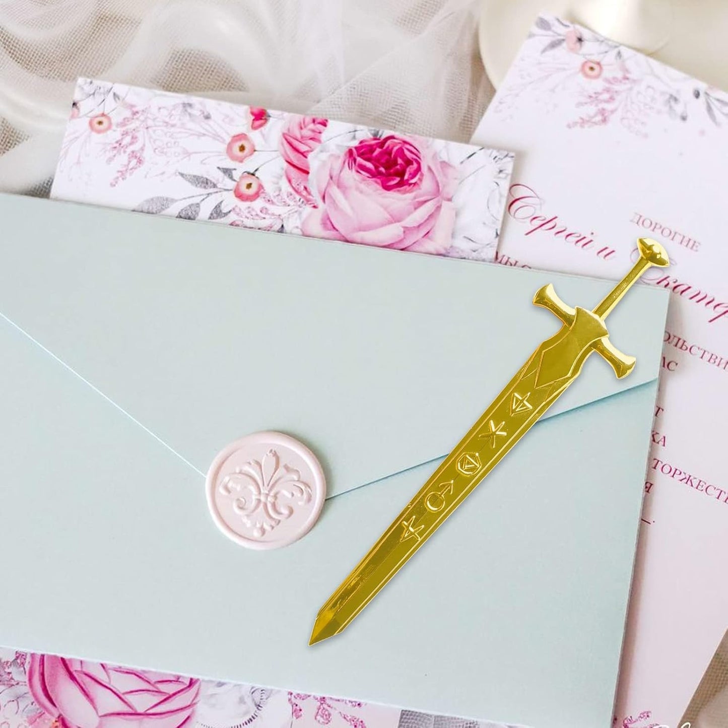 Golden Metal Letter Opener Office Letter Opener Knife Metal Plated Envelope Opener Ergonomic Grip Handle Practical Ornamental Letter Opening Tool