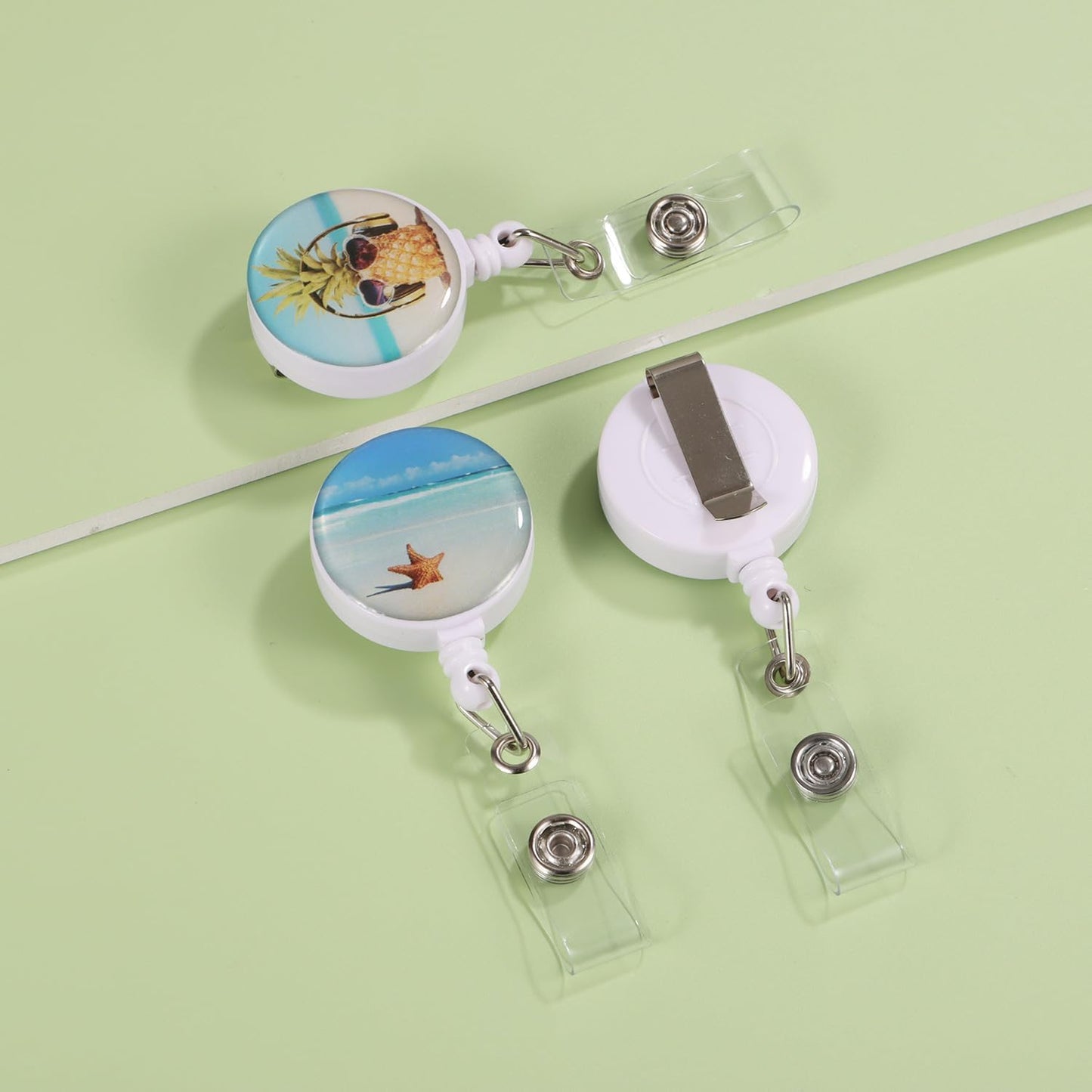 15pcs Cute Badge Reel Badge Reels Retractable Badge Holders,Perfect for Men & Women Coworkers