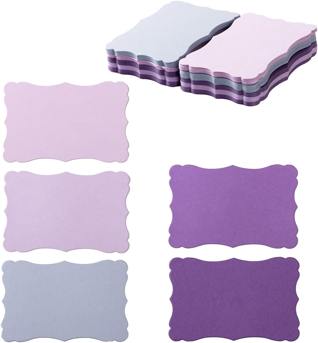 120 Pieces Small Mini Business Cards Vintage Assorted Colors Blank Note Gift for Business Cards, Gift (5 Purple)