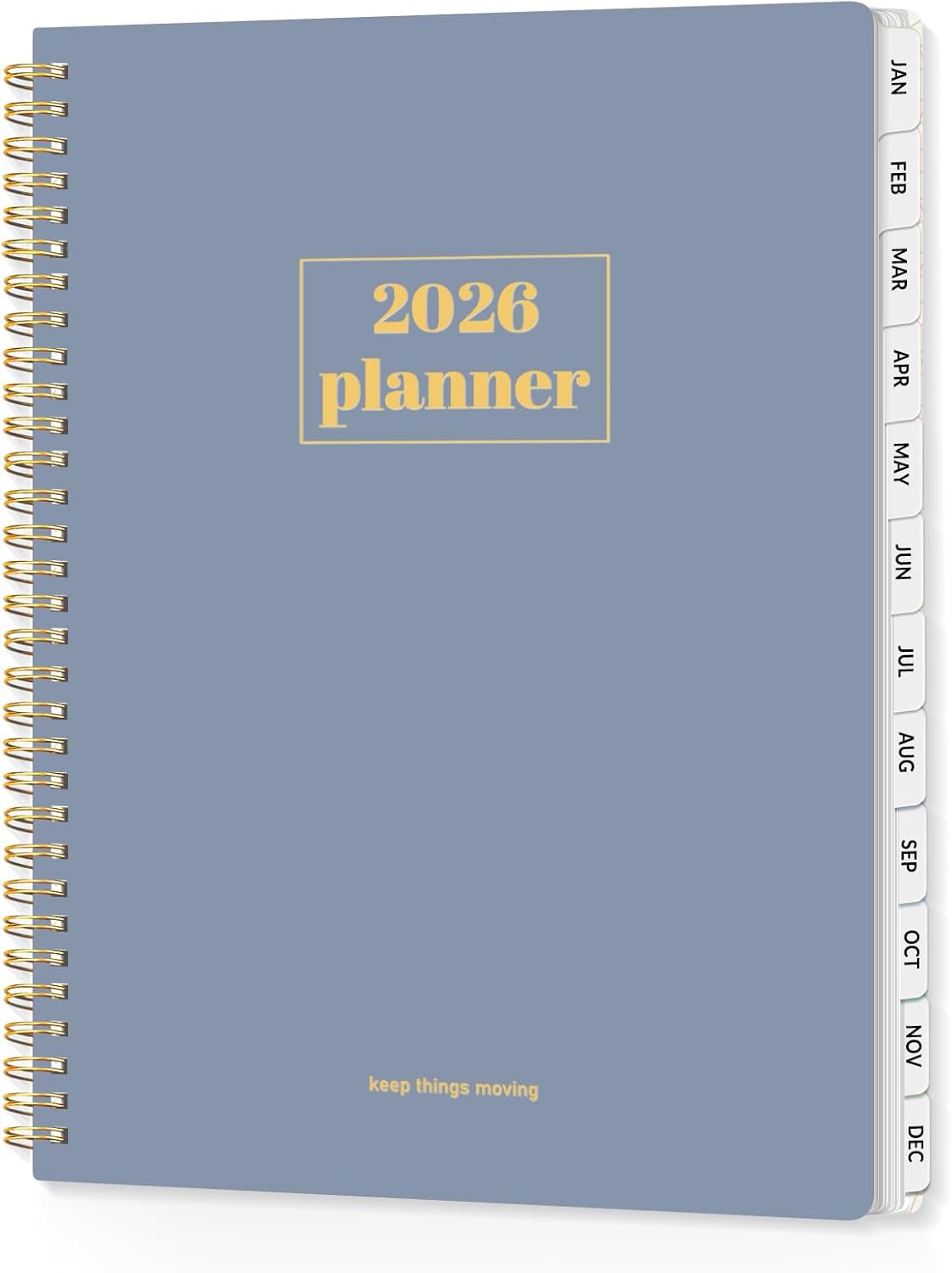 SUNEE Planner 2026 Weekly and Monthly, January 2026-December 2026, 8.5"x11", Tabs, Note Pages,Spiral Binding, Blue